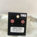 Boucle d'oreille clous Quartz Fraise