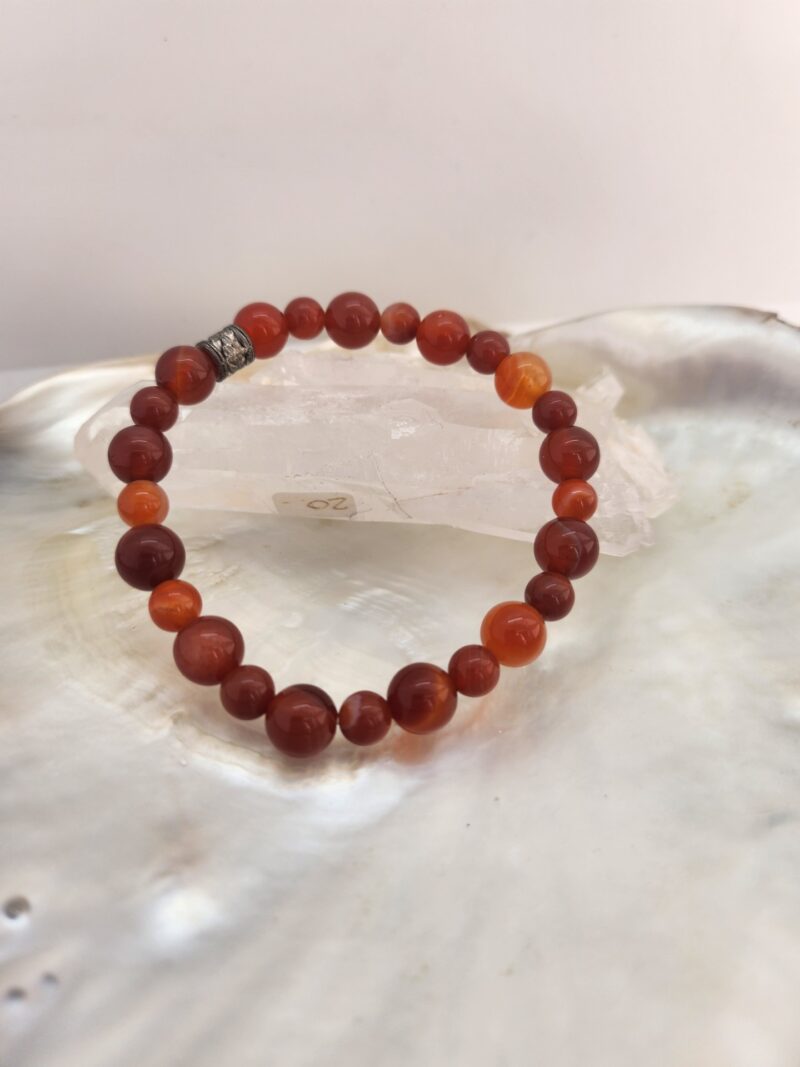 Bracelet Cornaline sur fil élastique