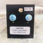 Boucle d'oreille, clous Larimar