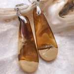 Boucles d’oreilles Ambre d’Indonésie – Crochet acier inoxydable