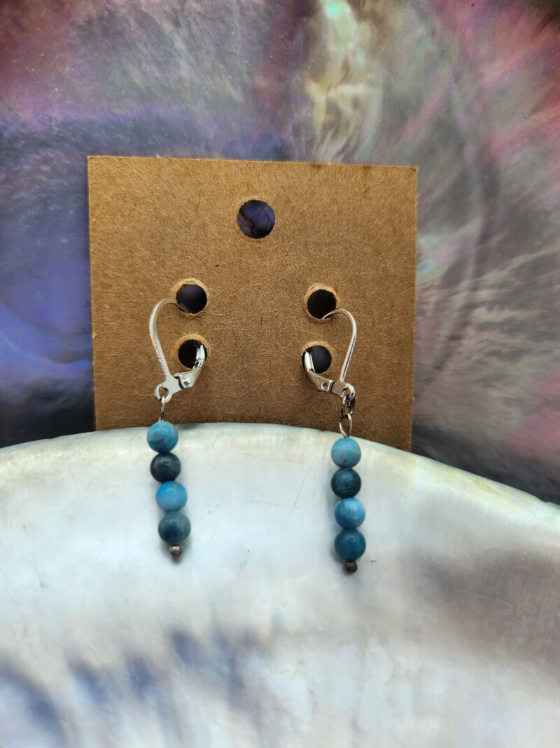 Boucle d'oreilles Apatite - crochet acier inoxydable