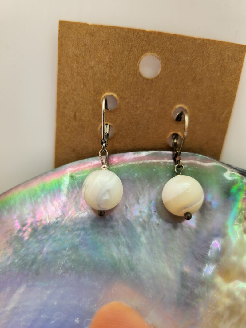 Boucles d'Oreilles Nacre - crochet acier inoxydable