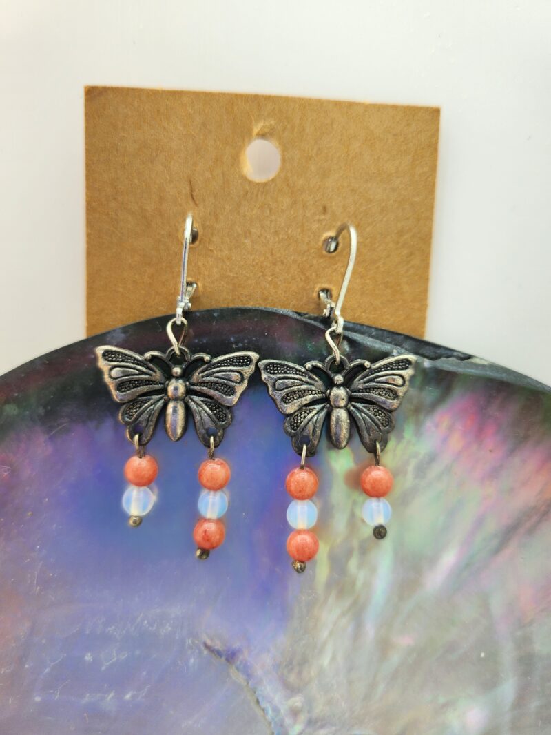 Boucles d'oreilles Papillons - Crochet acier inoxydable