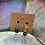 Boucles d'oreilles Tourmaline noir Bouda - crochet acier inoxydable